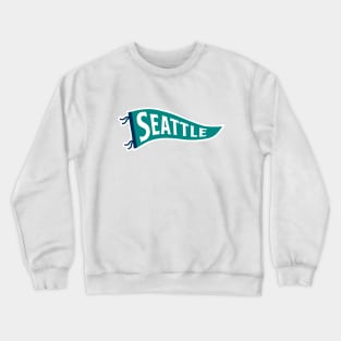 Seattle Pennant - White Crewneck Sweatshirt